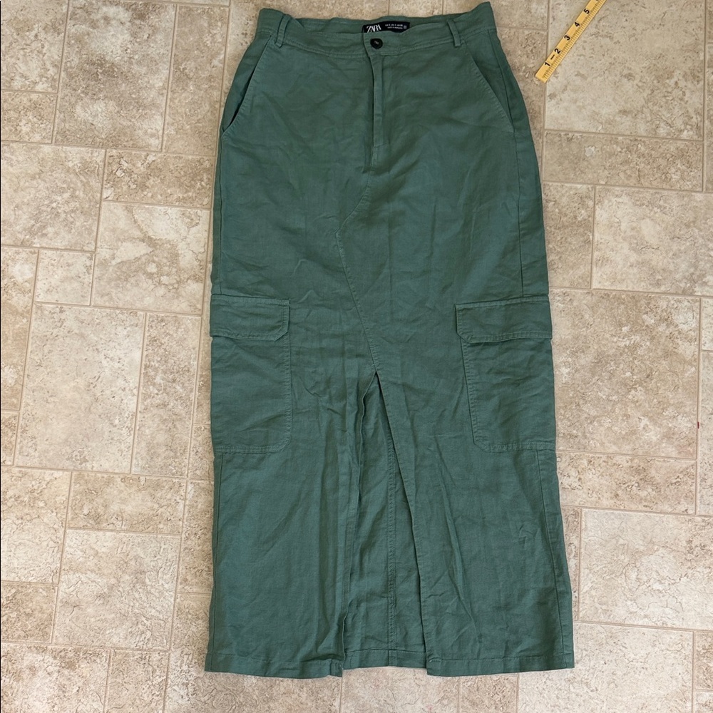 Zara Forest Green Maxi Skirt